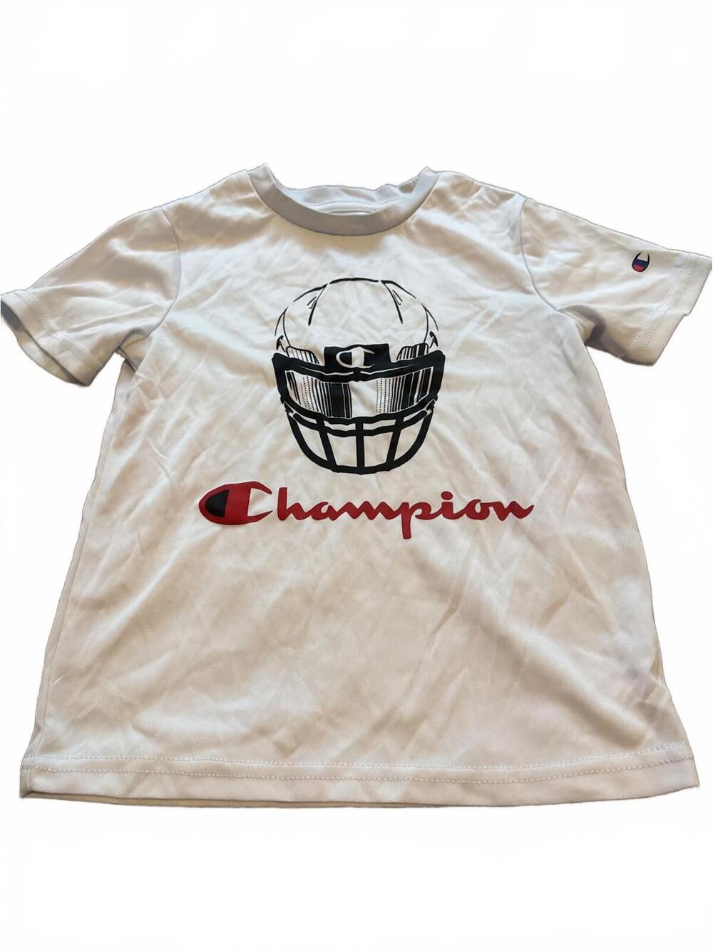 Champion Kids White Athletic Shirt Size 5 - Sporty Casual Fit